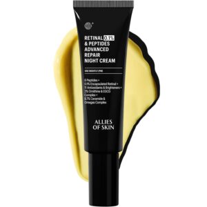 Allies of Skin Retinal 0.1% Peptides Repair Night Cream with 0.1% Encapsulated Retinal, 6 Peptides, 2% Ornithine & EGCG Complex
